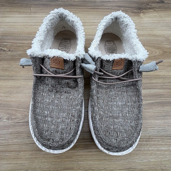 Hey Dude Shoes - Hey Dude Wendy Warmth Slip On Casual Shoes 8 Beige Cozy Faux Shearling Comfort